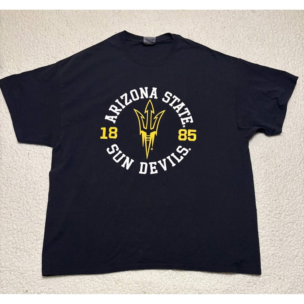 Y2K MV Sport Mens Arizona State Sun Devils T-shirt Graphic Tee Size XXL Black